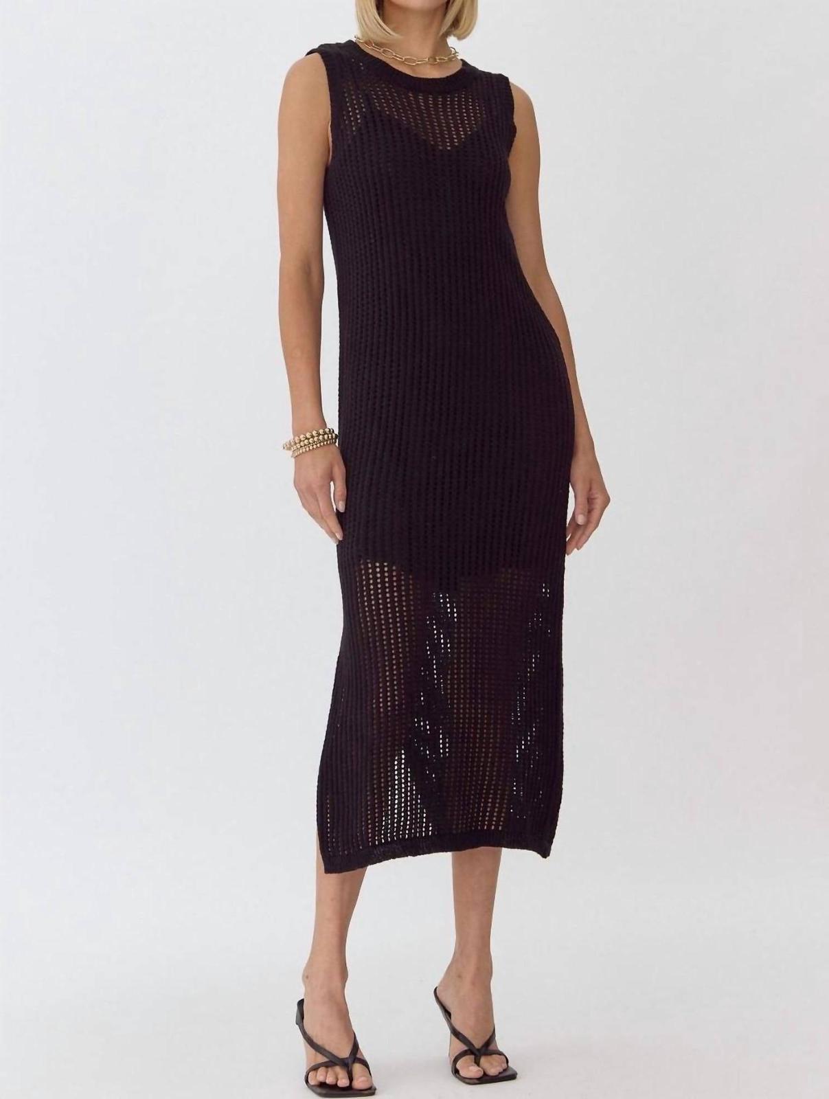 Entro Knit Sleeveless Midi Dress Black - $55.00