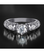 0.75 Carat Wedding Bridal RING CZ Round Cut White Gold Plated Womens Siz... - €23,15 EUR