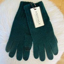 AMICALE Cashmere Touch Screen Tech Knit Gloves, Luxurious, 100%, Dark Green, NWT - £65.94 GBP