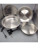 Vintage Regal Ware Society Stainless Electric 12” Fry Pan Skillet, Steam... - $45.53