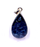 92.5 SILVER PENDANT - Pietersite Cabochon Pendant - Pear Pendant - 31x18mm - $60.00