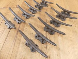 12 Cleat Boat Hooks Handles Pulls Cast Iron Dock Nautical Decor Rustic F... - $38.99