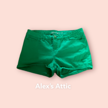 April Girl  Women’s Sz 7 denim green mini Shorts pre-owned - £13.96 GBP