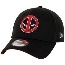 Deadpool Logo Black Colorway New Era 39Thirty Fitted Hat Black - £35.54 GBP