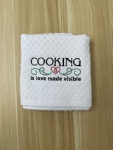 Cooking is love made visible embroidered kitchen towel - £7.16 GBP