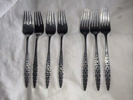 Lyon Stainless ROMANESQUE Flatware 4 Salad &amp; 3 dinner Forks 7-in. - $12.86