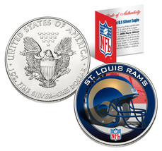 St. Louis Rams 1 Oz American Silver Eagle $1 Us Coin Colorized Nfl Licensed - £67.23 GBP