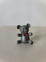 Rio Mini Pewter Teddy Bear with Red Bow Tie Vintage 1982   USA - £11.66 GBP