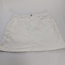 Croft & Barrow RN#73277 Women's White Cotton Mini Stretch Denim Skort Size 12 image 15