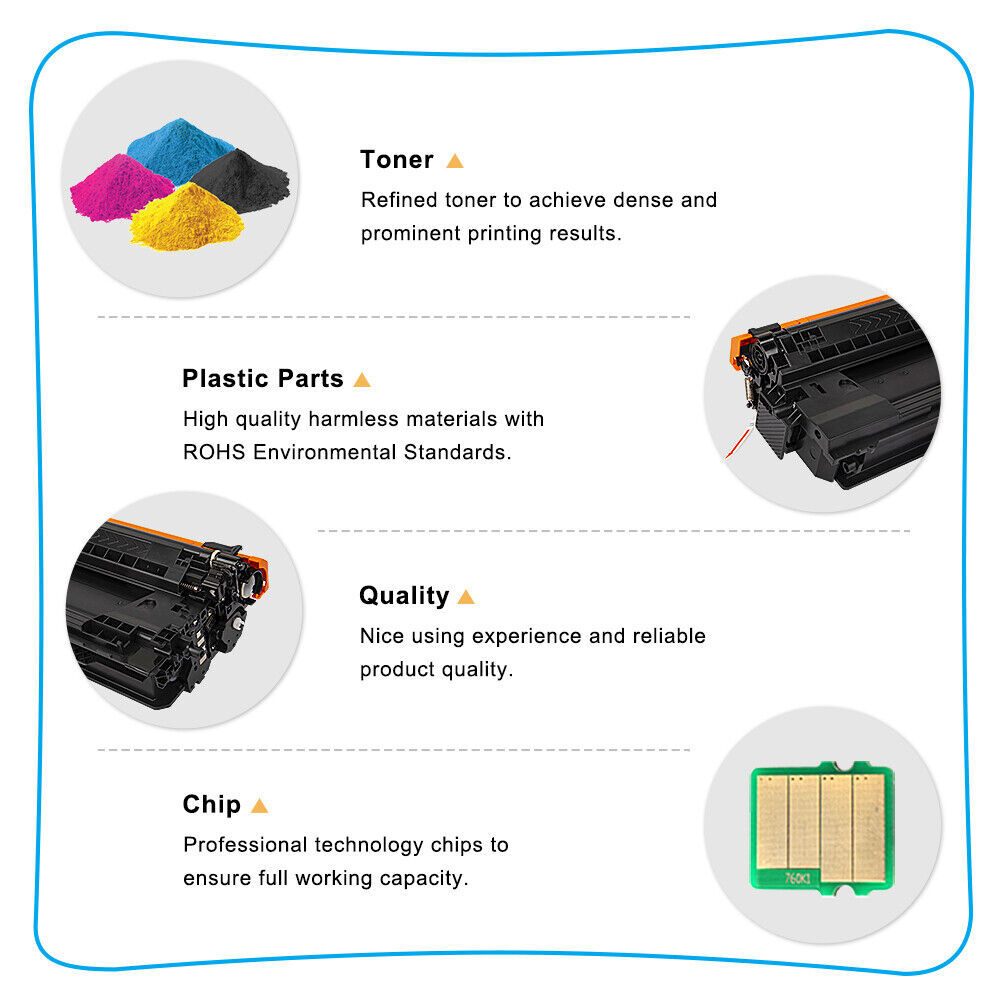 3PK Color Toner CF451A CF452A CF453A Compatible with HP 655A M681f M652dn M653dn Item image 6