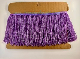 5 Yard Bolt-6&quot; Light Purple Beaded Bugle Bead Fringe Lamp Costume Trim Lilac - £59.94 GBP