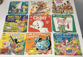 Lot 9 Vintage Children Records - Peter Pan Records Casper Owl and the Pussy Cat - £15.17 GBP