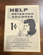 Vintage HELP RETARDED CHILDREN Gumball Coin Op Vending Original - €48,79 EUR