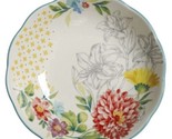 Four (4) Pioneer Woman ~ FLORAL MEDLEY ~ GREEN ~ 7.5&quot; Pasta Bowls ~ Ston... - $46.75
