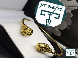 Shiny 24kt gold-tone bracelet, snake bracelet. Royal cobra bracelet, pla... - $34.00