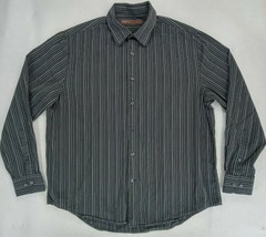 Perry Ellis Men&#39;s Black Long Sleeve Button Dress Shirt Carrier Business ... - $10.44