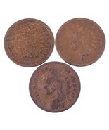 Lot of 3 Indian Cents (1873 Op 3, 1874, 1875) in Good Condition Brown Color - €52,33 EUR