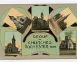 Group of Churches Rochester Minnesota One Cent Postcard - £14.00 GBP