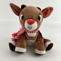 Rudolph Red Nosed Reindeer Plush Stuffed Animal 9&quot; Crinkle Ear Baby Holiday Toy - $24.70