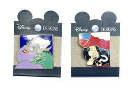 Disney Collectible Pin Lot Little Mermaid Ursula Captain Hook  - £14.07 GBP