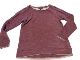 Rock &amp; Republic Knit Pullover Sweatshirt Womens Size S Burgundy Zipper Sleeves  - £9.31 GBP