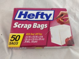 Hefty Scrap Bags w/ Tear Off Ties - New 50 Bags - Discontinued - £39.33 GBP