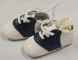 NWT Baby Deer White Navy Leather Booties Crib Saddle Oxford Shoes Boy Ne... - $542.67 MXN