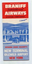 Braniff International Airways System Timetable October 1962 Idlewild Ter... - £21.90 GBP