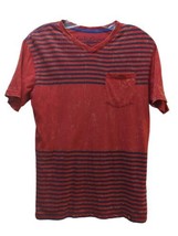 Men&#39;s Lucky Brand red blue stripe distressed pocket t-shirt M Medium SOF... - £11.64 GBP