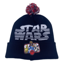 Star Wars Winter Hat Beanie Pom Pom Knit One Size Chewbacca C-3PO Skywalker - £22.22 GBP