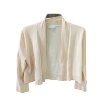 Calvin Klein Womens Size Large L Pink Cropped Cardigan Sweater 3/4 Sleeve Lightw - £14.97 GBP