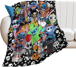 Halloween Throw Blankets Cartoon Scary Mysterious Character Scary Horror Movie - £30.80 GBP