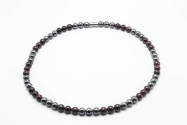 Garnet and Hematite Necklace - A Fusion of Passion and Protection - £27.09 GBP