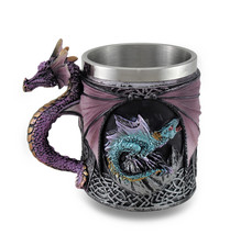 Purple Gothic Dragon Decorative Tankard Celtic Knot Work Mug Pencil Holder - $27.39