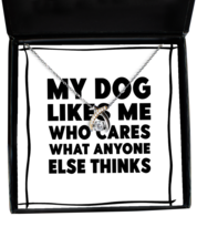 Dog Lover Necklace My Dog Likes Me Wishbone-MC-NL  - £60.06 GBP