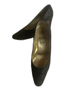 Bruno Magli Black SuedeLeather geo patterned Pumps Made in Italy 8 B - £35.05 GBP