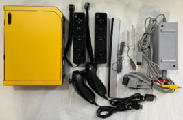 Custom Yellow Nintendo Wii Video Game System Console 2-REMOTE Accessories Bundle - $148.45