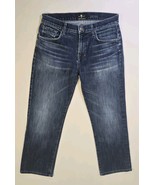 7 For All Mankind Jeans Mens Carsen 33x28 Blue Med Wash Stretch Straight... - $25.96