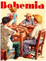 Wall Quality Decor 18x24 Poster.Room art.Bohemia cover.Playing Domino.6873 - £22.02 GBP