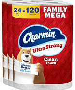 Ultra Strong Clean Touch Toilet Paper, 24 Family Mega Rolls = 120 Regula... - €58,39 EUR