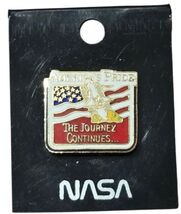 Vintage NASA American Pride The Journey Continues Space Shuttle Enamel L... - $4.94