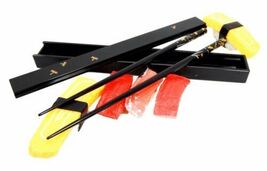 Black Dragonfly Tombo Design Lacquered Chopstick Set With Travel Storage... - $16.99