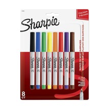 SHARPIE 37600PP Permanent Markers, Ultra Fine Point, Classic Colors, 8 C... - £14.11 GBP