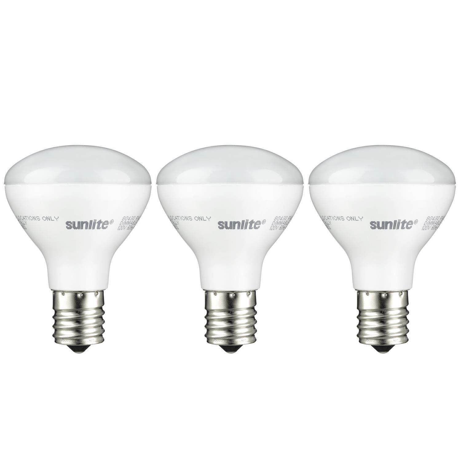 3 Pack Sunlite Reflector Floodlight 4 Watt 25W equal Intermediate E17 Base 2700K
