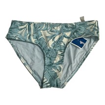 Nip Tuck Womens Swim Bikini Bottom Size 4 Blue White Palm Print - $13.45