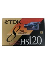 TDK 8mm Video Cassette HS120 High Standard 120 Minute Blank Tape NOS - £7.81 GBP