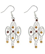 Jewelry Trends Silver-Plated Pewter Chandelier Dangle Earrings with Eart... - $47.66 CAD