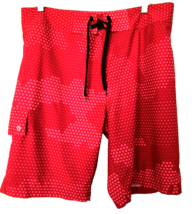 Xersion Unlined Board Shorts Men&#39;s Size 34 Red Polyester Spandex Stretch... - $16.83