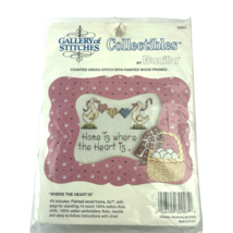 Bucilla Counted Cross Stitch WHERE THE HEART IS 32907 Ducks Heart Banner - $12.82