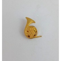 Vintage French Horn Gold Tone Lapel Hat Pin - £6.59 GBP